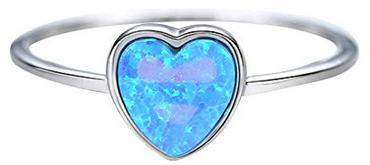 KnSam Damen Ring, Herzform Erstellt Opal Trauringe Verlobungsringe 925 Silber Verlobungsring Frau Silber Trauringe Verlobungsringe Jubiläum Ringe Weiß