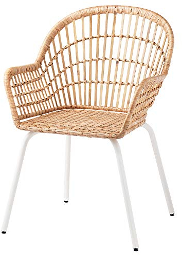 NILSOVE Fauteuil avec accoudoirs 57 x 57 x 82 cm Rotin/blanc
