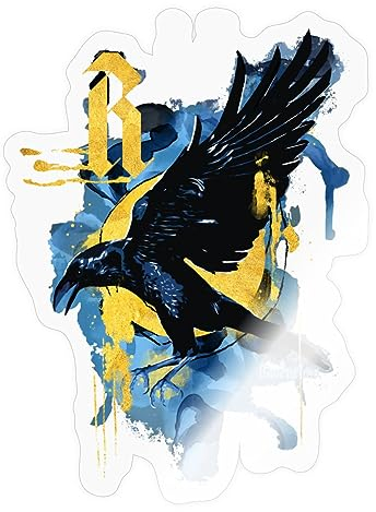 Spreadshirt Harry Potter Haus Ravenclaw Rabe Sticker, max. 10x10 cm, 10 x 10 cm, Transparent glänzend