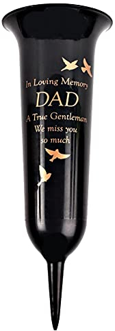 Black Graveside Memorial Spiked Flower Vase - Dad