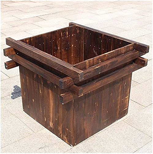 EIIDJFF Hochbeet Quadratischer Blumentopf Pflanzer Hochbeete Pflanzbehälter Hochbeet Pflanzkasten Pflanzkasten Pflanzkasten (Color:Natural;Size:80X80X60CM)