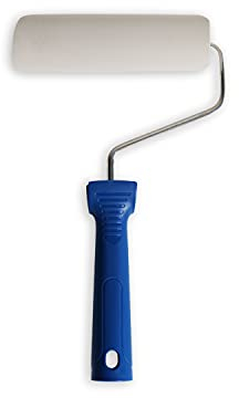 A.S. Création Andrückroller aus weichem PU-Schaum - 15 cm breite Andrückwalze zur schnellen Entfernung von Blasen und Falten beim Tapezieren - blau, weiß - 902380