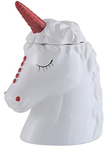ADIASEN 1pc Unicorn Horse Cocktail Hawaiian Tiki Mug Ceramic, Wine Beer Cup, Cocktail Glass Creative Bar Party,Funny Coffee Mug for Home,Office,Gift (White)