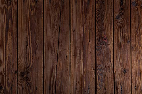 Renaiss 3x2m Vinyle Brun Foncé Bois Toile de Fond Rétro Planche De Bois Photographie Fond pour Baby Shower Party Décorations Gâteau Smash Photo Vidéo Shooting Studio Props