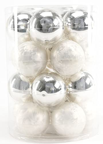 TrendLine Weihnachtskugeln aus Glas Ø60mm weiß 20 STK Christbaumkugeln Xmas