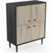Buffet Industriel 4 Portes Ouvrantes Noir et Bois ARTY - Meuble de Rangement 4 Portes - Fabriqué en France - 607x285x757MM