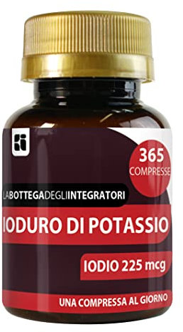 Yoduro De Potasio 365 Tabletas 225 mcg de Yodo 1 por día | Sin Gluten y Sin Lactosa | no de origen animal
