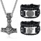 Adramata Wikinger Halskette Wikinger Armbänder für Herren Amulett Schmuck Thors Hammer Halskette Nordisches Vegvisir Wikinger Armband Wolf Fenrir Armband Set