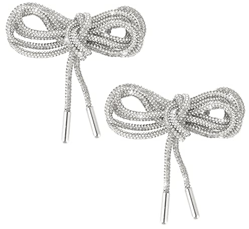 1 Paio Lacci Scarpe Strass Cinghie di Scintillio Lacci Scarpe Bianchi Diamante Corda Cappuccio Scarpe da Ginnastica Scarpe da Corsa con Cappuccio Accessori di Abbigliamento 120 cm Adulti Bambini