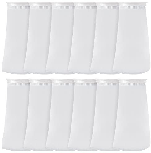 Jecery 16 Pack 4 Inch Ring Filter Socken 200 μm Aquarium Filterbeutel Aquarium Socken für Tank Sump Salzwasser Süßwasser, 4 Inch Ring by 9 Inch Long