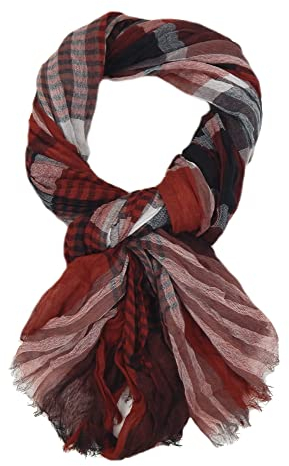 Ella Jonte Herrenschal in 3 Farben Schwarz Beige oder Rot Schal 100% Viskose