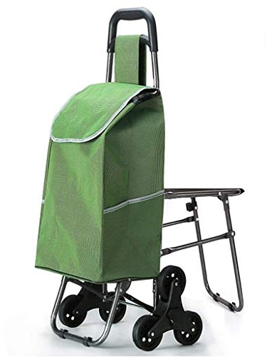 Einkaufstrolley Einkaufswagen Leichtes Treppensteige Faltbare Einkauf Reise Lebensmittelhandel Warenkorb Koffer Gepäck 6 PU-Rad zusammenklappbarer Mit Sitz Oxford Cloth Einkaufstasche Wagen Kapazität