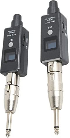 UHF Wireless Microphone System XLR Adapter, XLR Transmitter Receiver,XLR Adapter System with Built-in Battery Wireless Mic Adapter for Dynamic Mic Audio Mixer, PA System