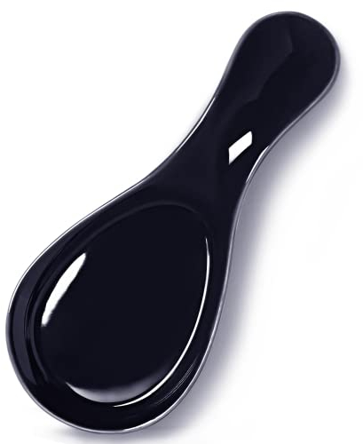 GDCZ Porcelain Spoon Rest - Large Spoon Holder Utensil Rest for Kitchen Counter Stove Top, Dishwasher Safe (Navy-Black)