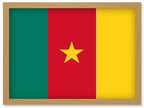 Artery8 Cameroon National Flag Patriotic Vexillology World Flags Country Region Poster Artwork Framed Wall Art Print A4
