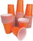 Vitavalley Party Plastikbecher - 100 robuste & wiederverwendbare Partybecher - ideal für Festivals, JGAs oder Gartenpartys (Orange)