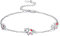 KINGWHYTE Kuh Armbänder Damen Silber 925 Sterling Silber Süßes Kühe Armband Mädchen Verstellbares Armkette Milchkühe Schmuck für Frauen Mädchen Kinder