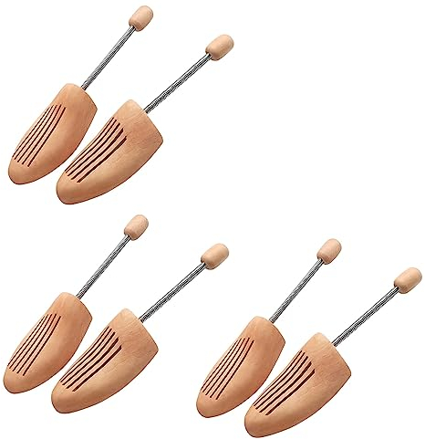 3 Pack Spring Wooden Shoes Tree Adjustable Solid Shoe Tree Shaped Shoe Lasts Wooden Shoe Stretcher Sweat-absorbing Men Women Leather Sneakers Canvas High Heels Sandals UK 10-11.5 (EU 43-46)