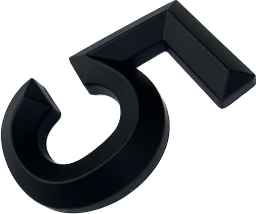 Sonnet House Door Numbers Plaques Stick On Self Adhesive 3D Door Street Number Signs Hotel Office Appartments Mailbox Outdoor 3 Inches (Black-5)