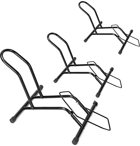 Sonnewelt 3 x Fahrrad Ständer Halter Fahrradständer Boden Stabiler Freistehender Fahrrad Abstellständer für Fahrräder E-Bike Wartungsständer Mountainbike Rennrad MTB Schwarz