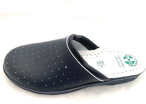 Generico Ciabatte sanitarie UOMO Made in Italy LE SOFT originali per casa giardino o lavoro con sottopiede in pelle BLU (41)
