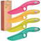 ZLemma Couteau de Cuisine pour Enfants, ensemble de 4 pièces avec anneau éducatif et forme adorable, couteaux en nylon pour enfants avec un matériau de qualité supérieure et un bord dentelé unique