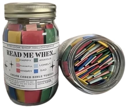 Bible Verses in jar, Bible Verses jar for Emotions and Feelings, Bible Verse Cards Jar Church, Exquisite Handmade Christian Bible Verse Cards Bible Jar