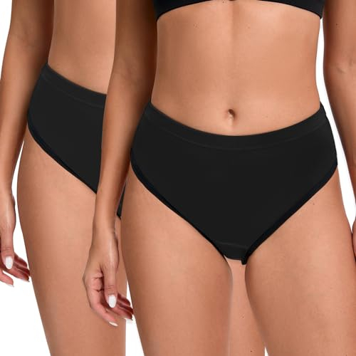 Havideto Radunterhose Damen Gepolstert Fahrradunterhose Atmungsaktive Radlerunterhose Damen Fahrrad Unterhosen 3D Gel Rad Unterwäsche 2er Pack Schwarz L