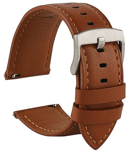 Antfly Uhrenarmbänder,Leder Uhrenarmbänder,Armband für Uhren, Ersatzarmband für Herren,Hochwertige Ersatz Leder Armband für Uhr & Smartwatch-20mm 22mm (22MM, Dunkelbraun)