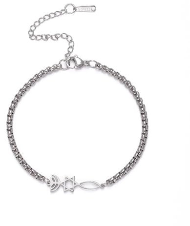 UNIFT Jüdischer Davidstern Kerzenleuchter-Armband für Frauen, Edelstahl, Retro, Israel, Kerzenständer, Davidstern, Armbänder, Chanukka-Schmuck, one size, Ohne Edelstein