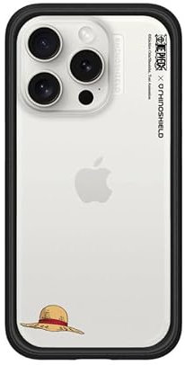 RhinoShield Modulare Case kompatibel mit [iPhone 15 Pro] | Mod NX - Anpassbare & stoßdämpfende Schutzhülle im schlanken Design - 3.5 Meter Fallschutz - Schwarz [One Piece/Straw Hat]