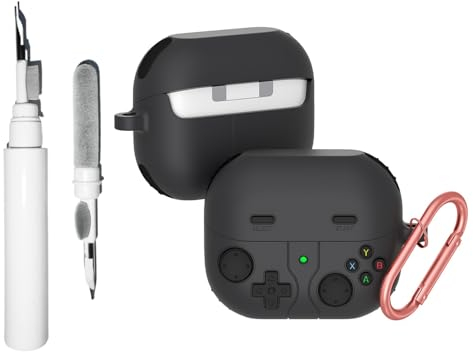 Casevita Graziosa custodia compatibile con Samsung Galaxy Buds3 Pro/Galaxy Buds 3 (2024) con portachiavi, divertente gioco divertente, cover protettiva in morbido silicone antiurto con kit di pulizia