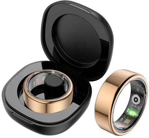 Smart Ring Heart Rate Monitor Sleep Tracker Health Ring Blood Oxygen Pedometer Calories Step Counter Fitness Ring IP68 Waterproof Smart Rings for Men Women Fitness Tracker for iOS Android Phones
