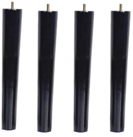 4 Stück Schwarz M8 Holz Sofafüße,Bett füße,Ersatz Tischbeine,Gerade Konisch Tischbeine aus Möbelfüße Massivholz,für TV Schrank (50cm)