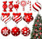 Generisch Süßigkeiten-Lutscher-Weihnachtsschmuck, Süßigkeiten-Themen-Weihnachtsschmuck, 12X Flache Christbaumkugeln, Acryl-Zuckerstangen-Anhänger für Türgriff-Haustür