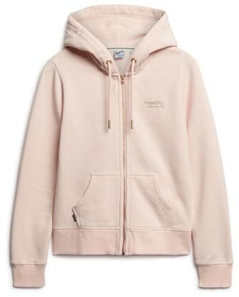 Superdry Damen Essential Kapuzenjacke mit Logo Pink Tonerde 38