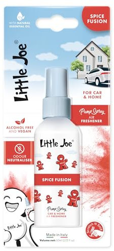 Little Joe Profumo spray da 60 ml Aroma Spice Fusion con oli essenziali naturali. Senza alcool e vegano. Lunga durata. Perfetto per auto, casa e ufficio.