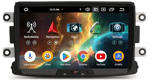 Erisin 8 Zoll Acht-Kern Android 16 DAB+ Autoradio Für Dacia Sandero Lodgy Logan Dokker Duster 2012-2020 mit GPS Navi 4GB+64GB Unterstützt CarPlay Android AUTO WiFi 4G Bluetooth 5.0 AM/FM RDS OBD2 TPMS