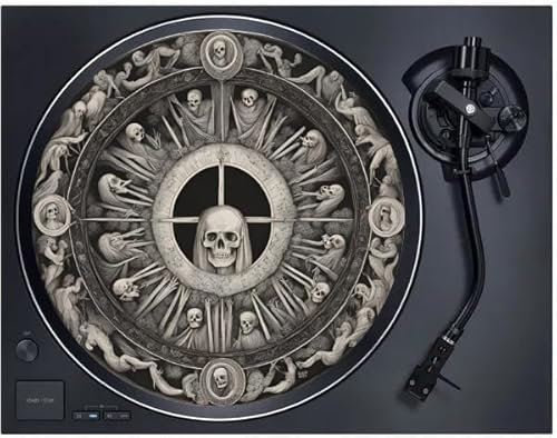 Rock On Wall - Filz für Plattenspieler 33T – Totenkopfrad – 2 mm dick