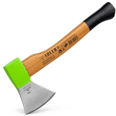 sopomarkt24 Professional Handbeil 600g, Hand Beil, Hickorystiel, Spaltbeil, Campingbeil, Holzeinschlag, Gartenwerkzeug, Rutschfester Griff, ergonomisches Design, Camping Forst 074