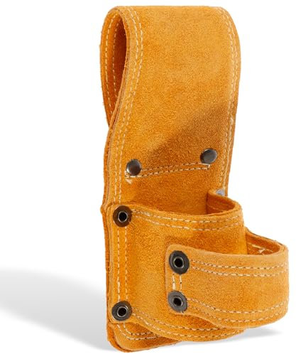 Hammer Holder for Belt, Axe Belt Holster, Cowhide Hammer Loop Hammer Holster, Double Holes Hammer Belt Holder, Leather Tool Holder, Secure Hammer Holder for Hammer Wrench Carpentry (Double Hole)