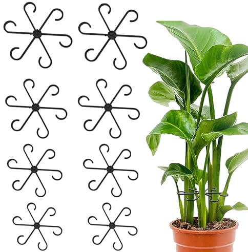 Pflanzenstütze, 8 Stück Pflanzenhalter Staudenhalter, Vier Größen von Pflanzen Stütze, Pflanzenklammern, Plant Support zur Unterstützung Monstera, Für Zimmerpflanzen, Blumen, Hortensien, Tomaten
