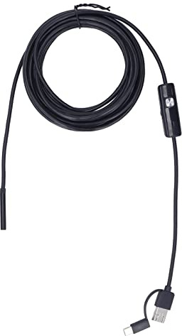 Yosoo Health Gear Endoskopkamera, Boorscope Inspektion Kamera Mobiltelefon PC USB Typ C 5,5 Mm 5 Meter Flexible Starre Schlangenkamera mit LED Licht