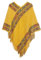 AQCQDQ Damen Retro Pullover Quaste Schal, Winterschal Umhang Damen Pullover Poncho Mit V Ausschnitt, Gestrickter Schal im Retro Ethno Stil, Zopfmuster Cape Wickeltuch Mit Fransen (Gelb,Einheitsgröße)