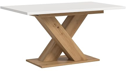 xonox.home Tisch Motion X4AH4T56 Ausziehbarer Esstisch in Artisan Nb. und weiß Nb. mit X-Fußgestell, ca. 150-190x76x90 cm