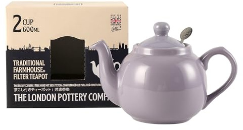 Théière rustique avec infuseur, céramique, lavande, 2 tasses (600 ml)