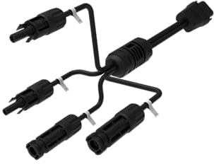 Adapterkabel 1,5 m Y-Kabel Slim auf 4× MC4 30A 4 mm² 2× MC4-Stecker positiv 2× MC4-Buchsen negativ für SUNSHARE Ray Ray Lite Solarpanels an Fremd-Wechselrichter und Speicher