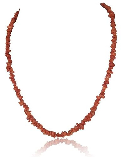 PERORNO Collier corail rouge naturel 45 cm, fermoir or jaune 18K | Corail naturel irrégulier et fermoir en or jaune 18 carats