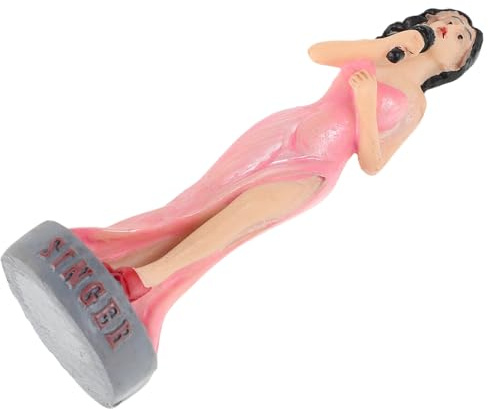 DOITOOL Abstrakte Sängerin Statue aus Kunstharz, Rosa Dekofigur für Regal | Lebensechte Details, Feine Verarbeitung, als Fotorequisite und Ornament für Schreibtisch, Büro oder Zuhause