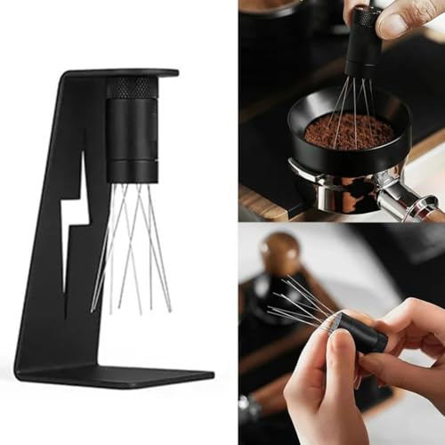 Gettimore Nadelverteilungswerkzeug 2.0 Kaffeezubehör mit 0,4 mm SUS304 austauschbaren Stiften für WDT, gleichmäßiges Espressogemund, Klumpenbrechen und Dispersion, stabile Leistung in schwarzer
